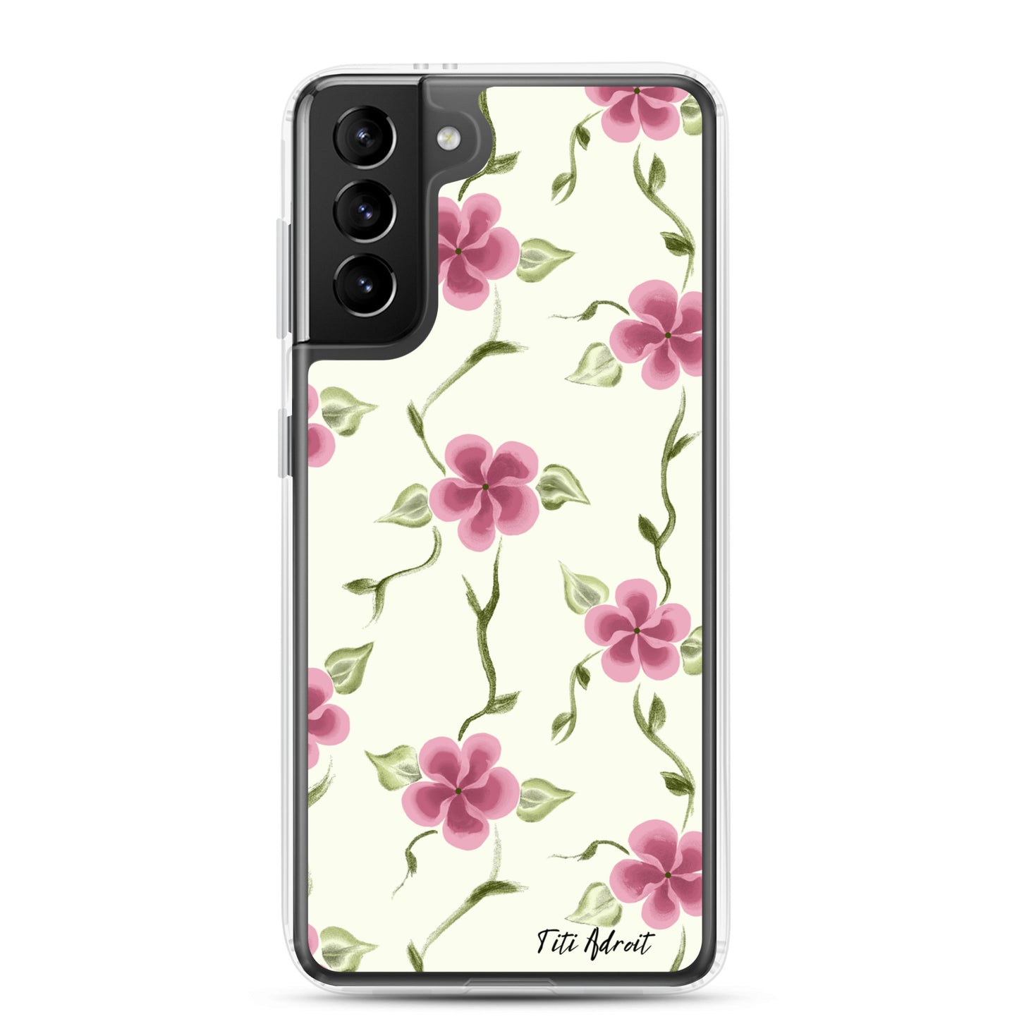 Berry_Cream_Flower_Clear_Phonecase_Samsung