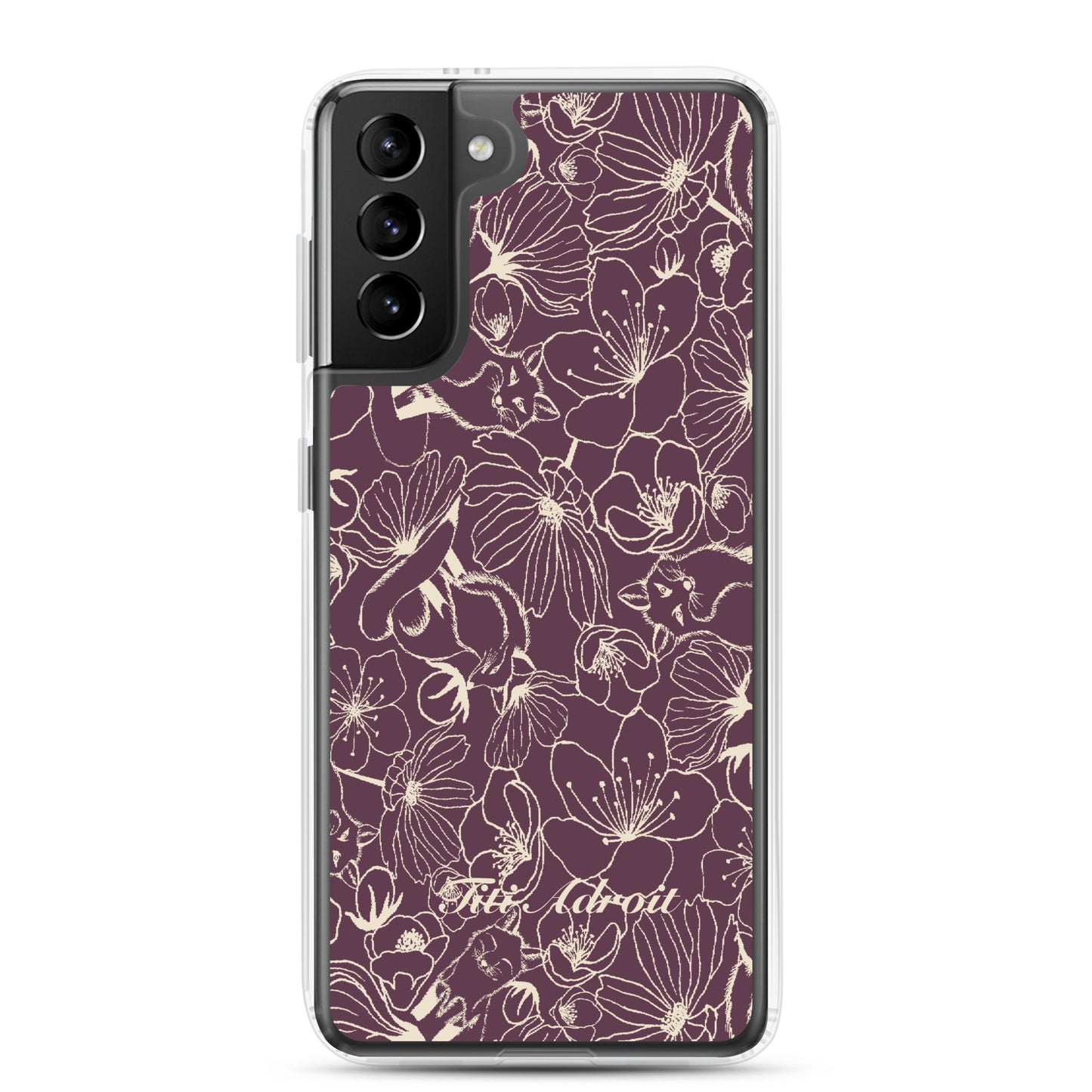 Fox_Flowers_Currant_Cream_Clear_Phonecase_Samsung