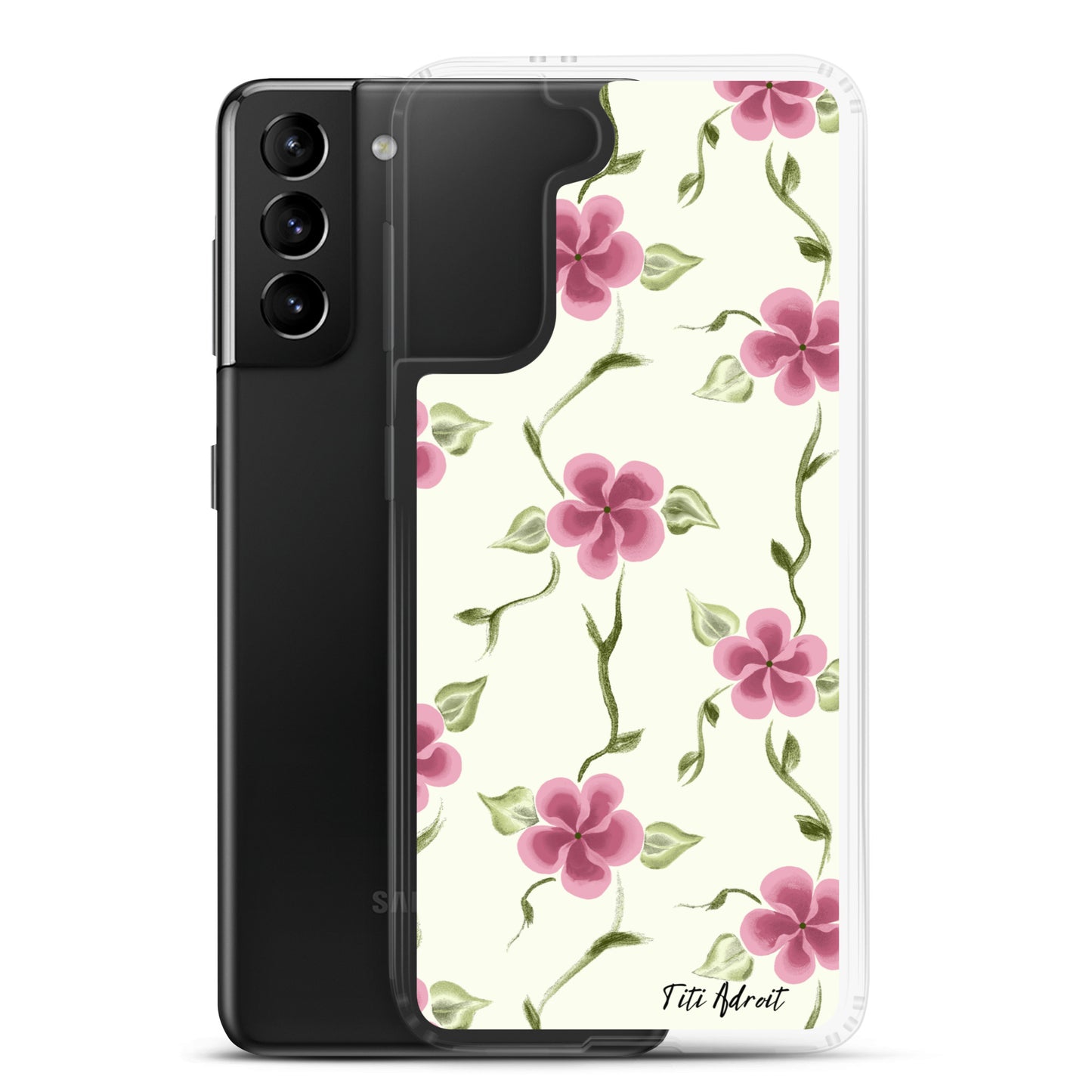 Berry_Cream_Flower_Clear_Phonecase_Samsung