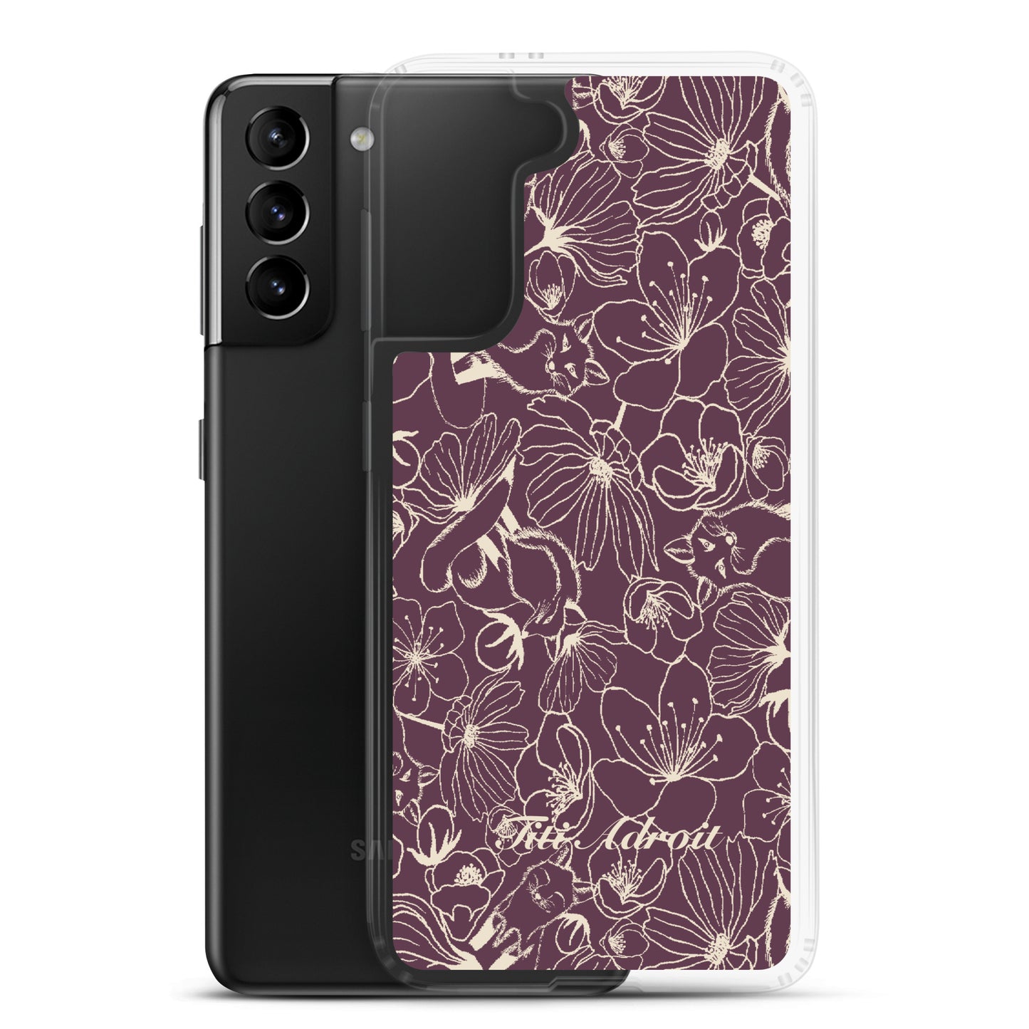 Fox_Flowers_Currant_Cream_Clear_Phonecase_Samsung