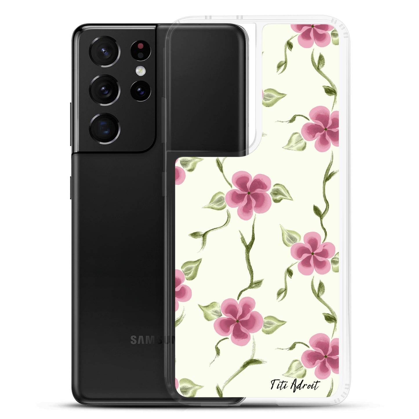 Berry_Cream_Flower_Clear_Phonecase_Samsung