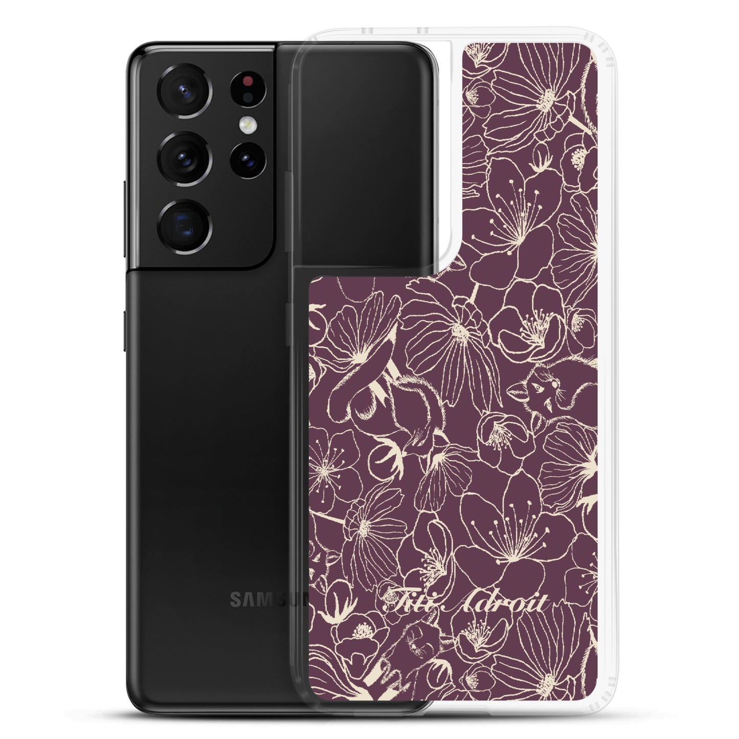 Fox_Flowers_Currant_Cream_Clear_Phonecase_Samsung