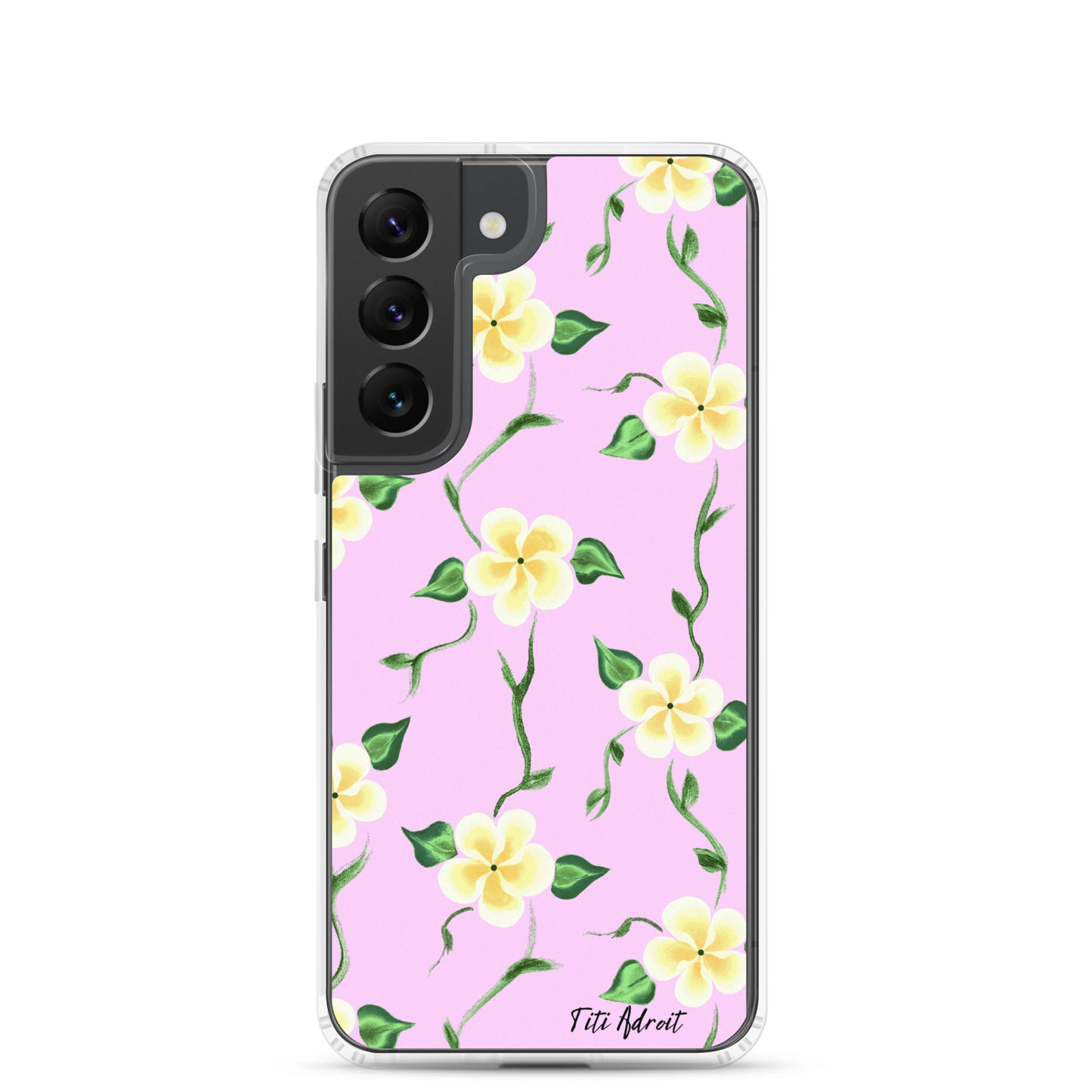 Pink_Banana_Flower_Clear_Phonecase_Samsung
