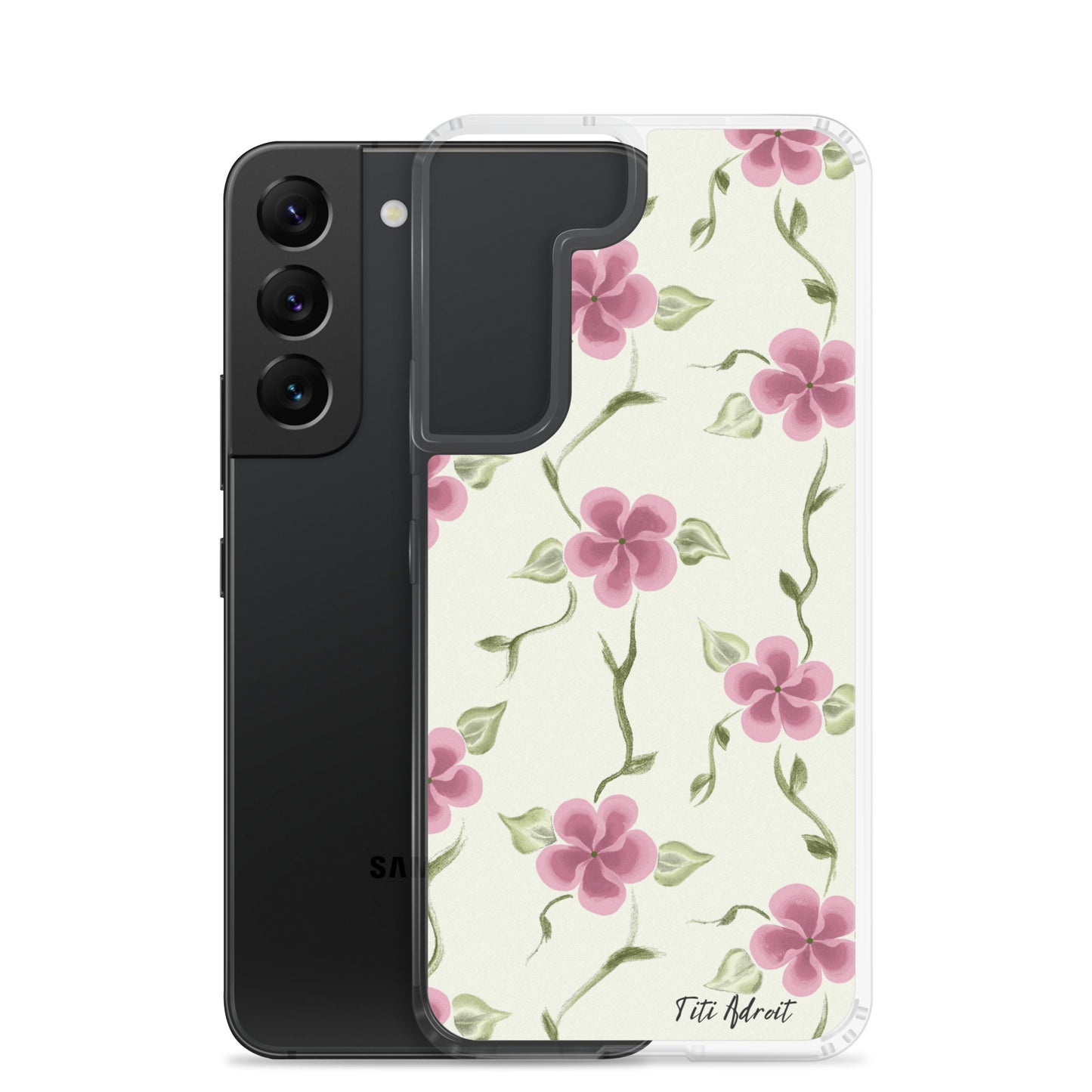 Berry_Cream_Flower_Clear_Phonecase_Samsung