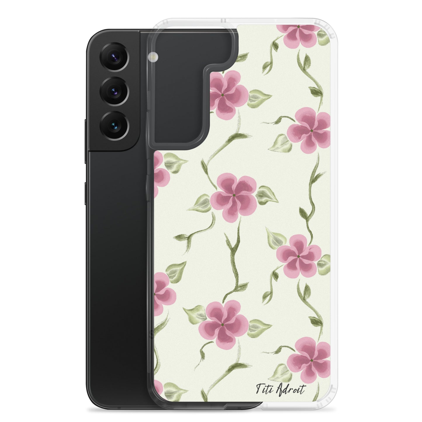 Berry_Cream_Flower_Clear_Phonecase_Samsung
