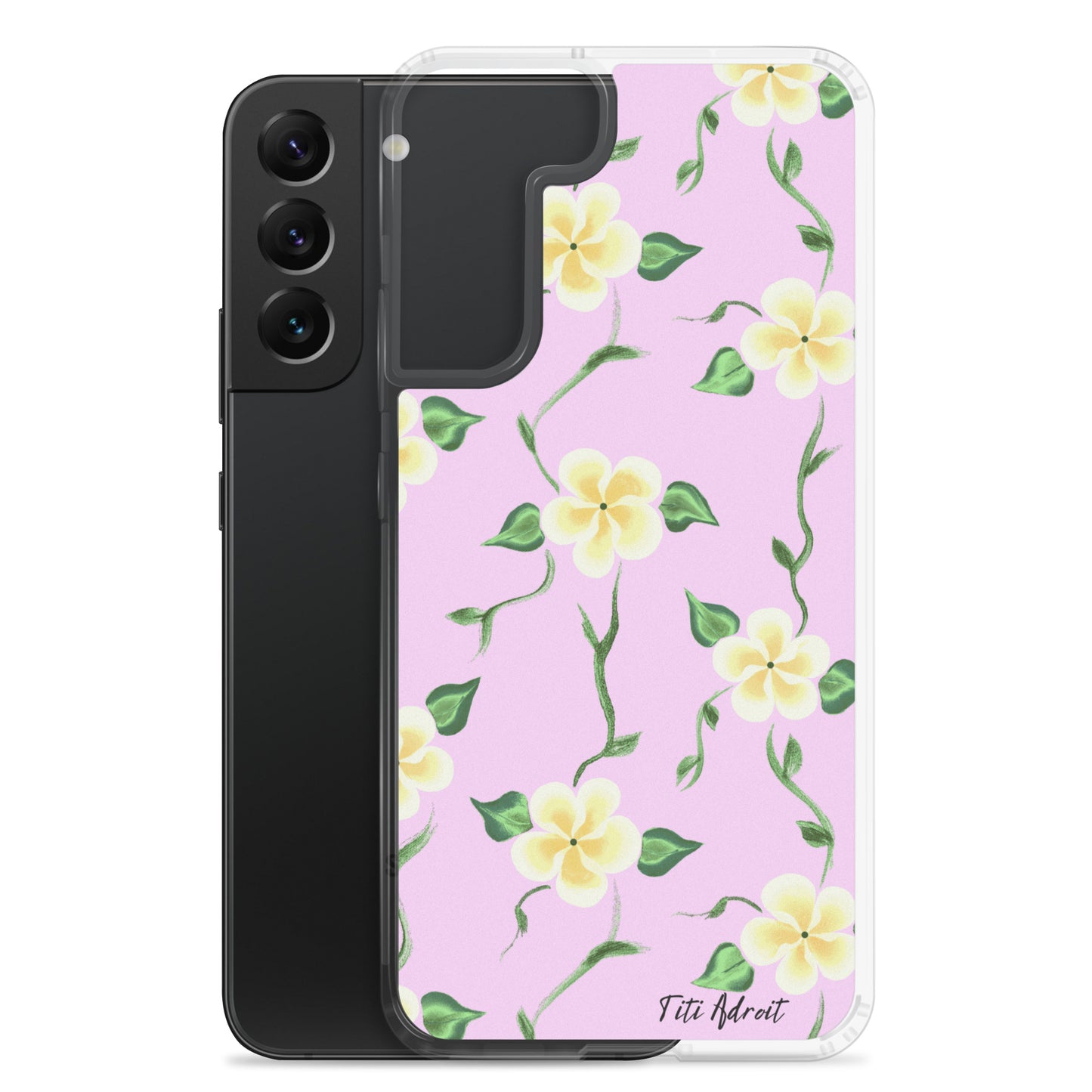 Pink_Banana_Flower_Clear_Phonecase_Samsung
