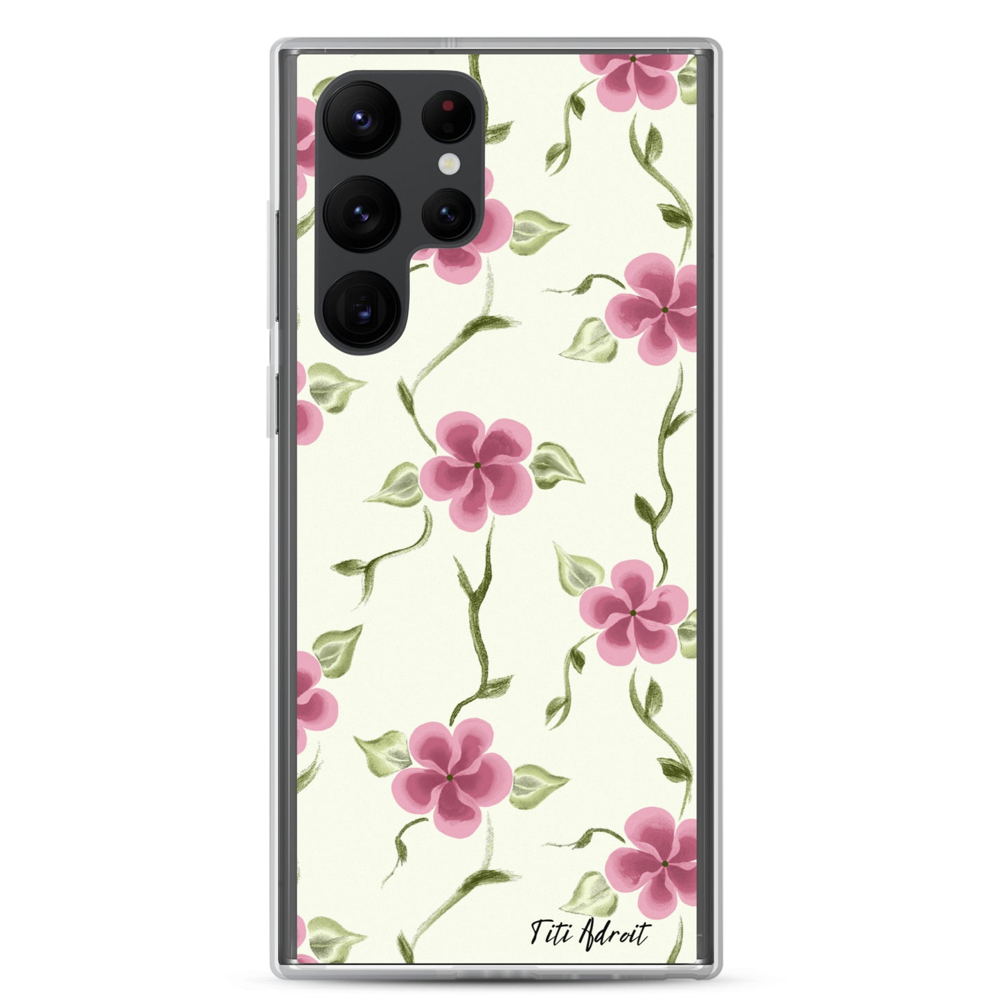Berry_Cream_Flower_Clear_Phonecase_Samsung