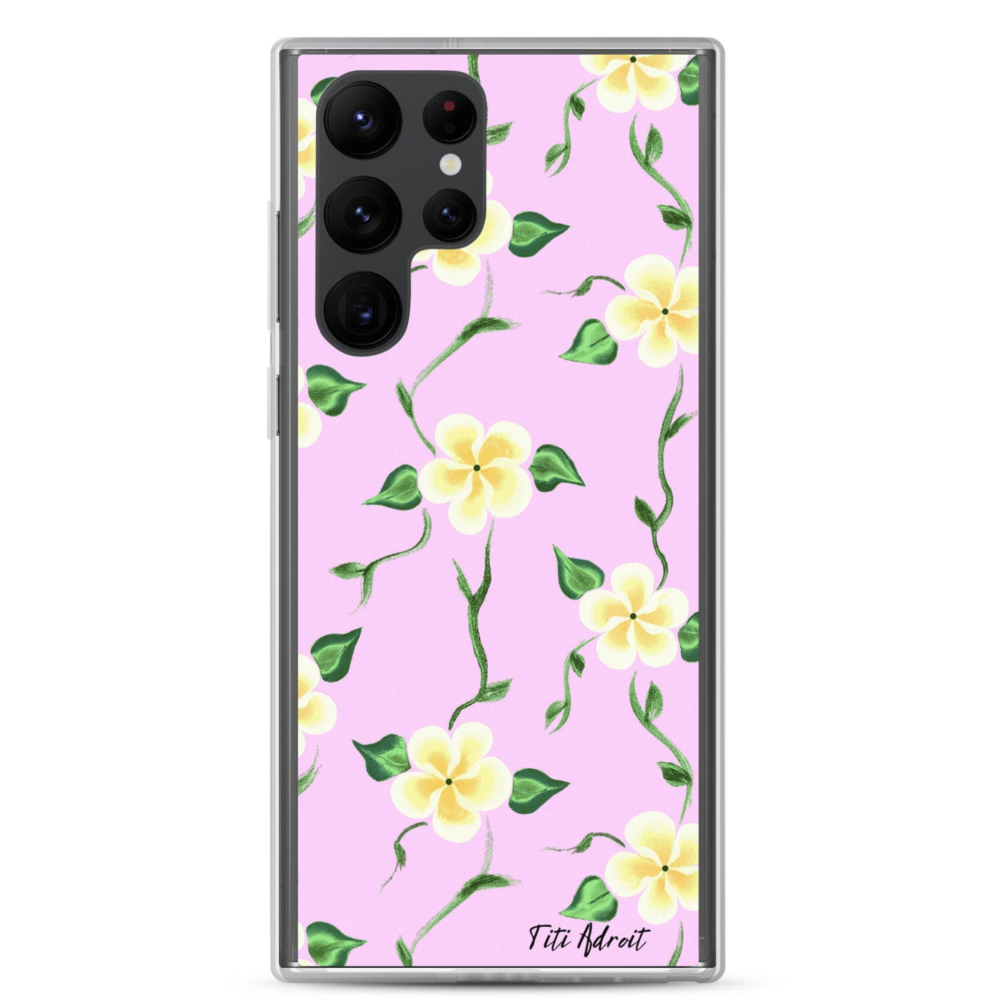 Pink_Banana_Flower_Clear_Phonecase_Samsung