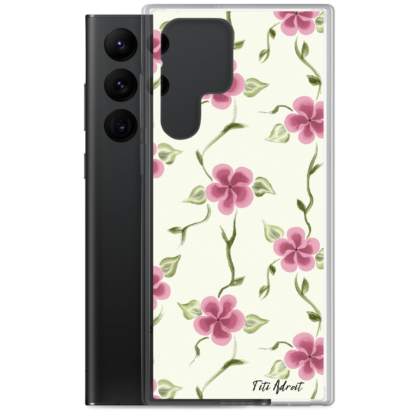 Berry_Cream_Flower_Clear_Phonecase_Samsung